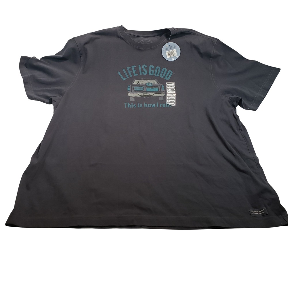 [NWT] Life is Good Crusher Tailgate T-Shirt‎ Mens XXL Night Blue Graphic Tee